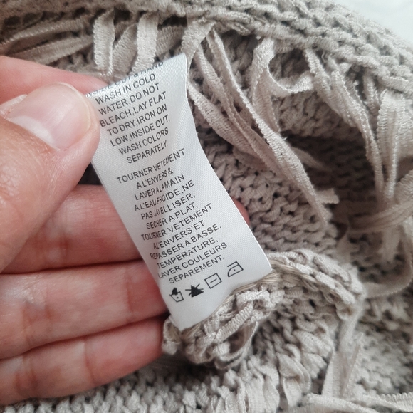 Conrad C Beige  Coastal Cowgirl sleeveless knit top with fringe and details M - Picture 9 of 9